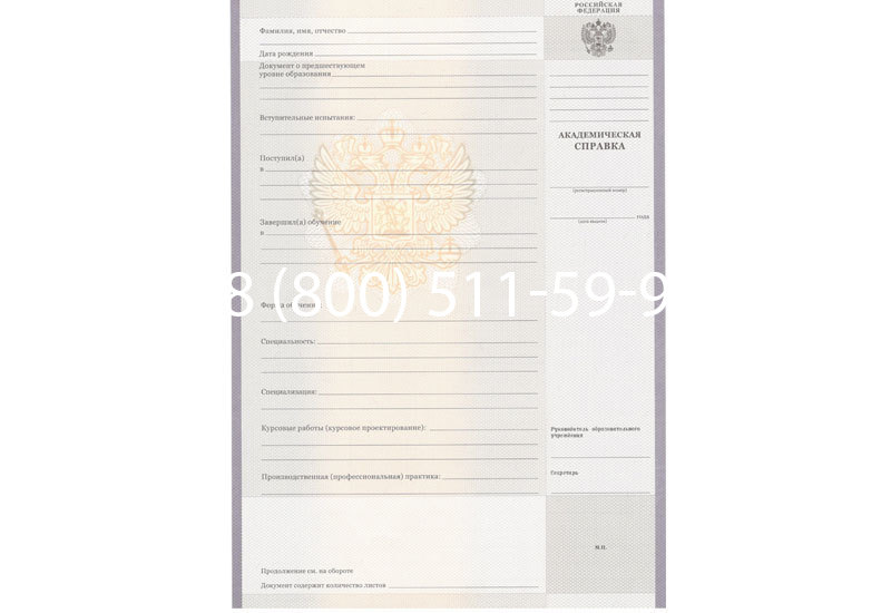 Купить Академическая справка образца 2010-2011 год для колледжа в Братске Купить Академическая справка образца 2010-2011 год для колледжа в Братске