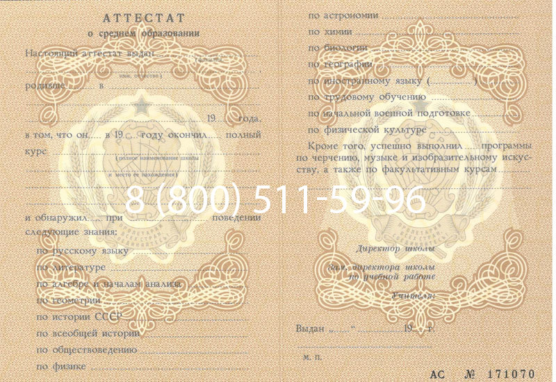 Купить Аттестат за 11 класс до 1994 в Братске Купить Аттестат за 11 класс до 1994 в Братске
